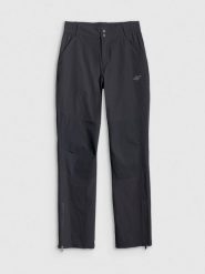 4F Spodnie trekkingowe szybkoschnące damskie - czarne L. Czarne spodnie sportowe damskie 4F, bez wzorów, z materiału, długie. Za 299.99 zł.