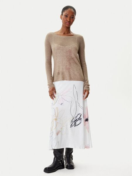 Desigual Sukienka codzienna Kala 25WWVK25 Biały Slim Fit. Białe sukienki damskie Desigual, na co dzień, xs, bez wzorów, z syntetyku, bez kołnierzyka, bez ramiączek, proste. Za 499.99 zł.