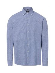 Nils Sundström koszula casual z lnem Mężczyźni Modern Fit Bawełna niebieski, L. Niebieskie koszule męskie Nils Sundström, l, bez wzorów, z bawełny, casualowe, bez kołnierzyka, bez ramiączek. Za 179.95 zł.