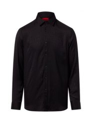 HUGO Koszula - Kenno Mężczyźni Slim Fit wiskoza czarny, 38. Czarne koszule męskie Hugo, m, bez wzorów, z wiskozy, biznesowe, bez kołnierzyka, bez ramiączek. Za 599.95 zł.