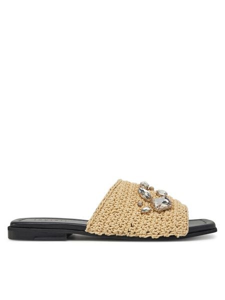 Inuikii Klapki Woven Strap Stones 70104-367 705 Beżowy. Brązowe klapki damskie Inuikii, bez wzorów, z materiału, bez obcasa, bez zapięcia. Za 1,189.00 zł.