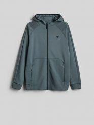 4F Bluza treningowa regular z kapturem męska - zielona XXL. Zielone bluzy męskie 4F, m, bez wzorów, z kapturem, na fitness i siłownię. Za 249.99 zł.