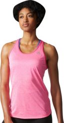 Adidas Koszulka Keyhole Tank różowy r. M (AJ1052). Czerwone bluzki damskie Adidas, m, bez wzorów, bez kołnierzyka, bez ramiączek. Za 162.56 zł.