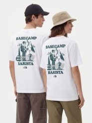 The North Face T-Shirt NF0A8JAA Biały Relaxed Fit. Białe t-shirty damskie The North Face, xl, bez wzorów, z bawełny, bez kołnierzyka, bez ramiączek. Za 149.99 zł.