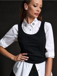 Koszula - biały. Białe koszule damskie Sinsay, l, bez wzorów, z bawełny, bez kołnierzyka, bez ramiączek. Za 59.99 zł.