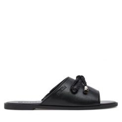 Klapki Big Star Shoes. Czarne klapki damskie BIG STAR SHOES, bez wzorów, retro, bez obcasa, bez zapięcia. Za 119.99 zł.