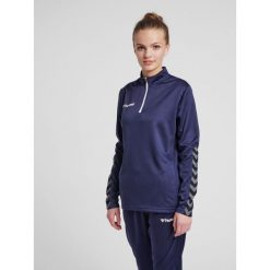 Bluza do piłki nożnej damska Hummel demi-zip hml AUTHENTIC. Niebieskie bluzy damskie Hummel, s, bez wzorów, sportowe, bez ramiączek, bez kaptura. W wyprzedaży za 165.50 zł.