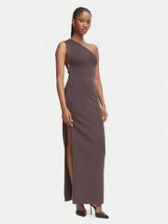 Elisabetta Franchi Sukienka wieczorowa AM-07B-66E2-V700 Brązowy ciemny Slim Fit. Brązowe sukienki damskie Elisabetta Franchi, bez wzorów, wizytowe, bez kołnierzyka, bez ramiączek. Za 2,989.00 zł.