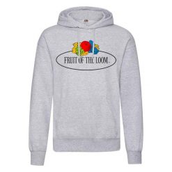Damska Bluza Z Kapturem Z Nadrukiem Klasycznego Logo W Stylu Vintage. Czerwone bluzy damskie fruit of the loom, xl, bez wzorów, klasyczne, bez ramiączek, z kapturem. Za 114.99 zł.