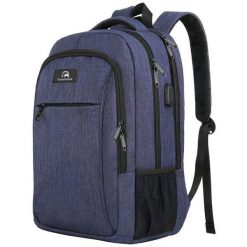 Plecak 36L – 17 cali – niebieski. Czarne plecaki męskie TRAVELHAWK, bez wzorów, z materiału, biznesowe. Za 38.95 zł.