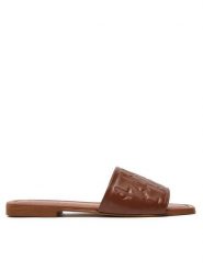 KARL LAGERFELD Klapki KL85400 Brązowy. Brązowe klapki damskie KARL LAGERFELD, bez wzorów, ze skóry, bez obcasa, bez zapięcia. Za 629.99 zł.