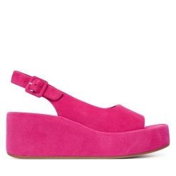 Sandały HÖGL. Czerwone sandały damskie HÖGL, bez wzorów, bez obcasa, na koturnie, bez zapięcia. Za 739.99 zł.