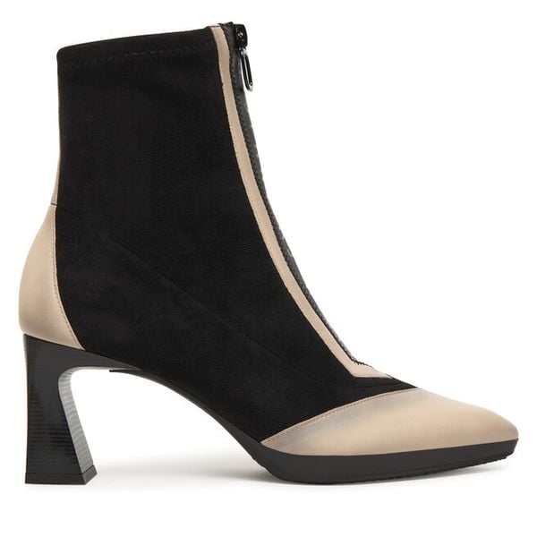 Botki Hispanitas. Czarne botki damskie Hispanitas, bez wzorów, bez obcasa, na słupku, bez zapięcia. Za 589.99 zł.