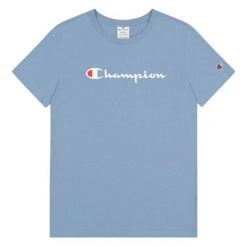 T-shirt Damski Markowy Rękaw. Niebieskie t-shirty damskie Champion, bez wzorów, casualowe, bez kołnierzyka, bez ramiączek. Za 133.99 zł.