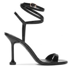 Sandały Stuart Weitzman. Czarne sandały damskie Stuart Weitzman, bez wzorów, bez obcasa, na szpilce, bez zapięcia. Za 1,516.99 zł.