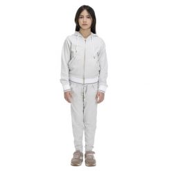 Bluza z bawełna z kaptur na co dzień na siłownię. Szare bluzy damskie LEONE 1947 APPAREL, bez wzorów, z bawełny, sportowe, bez ramiączek, bez kaptura. W wyprzedaży za 164.19 zł.