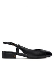 MICHAEL Michael Kors Sandały Perla Flex Sling Flat 40R4PLFP1L Czarny. Czarne sandały damskie MICHAEL Michael Kors, bez wzorów, ze skóry, bez obcasa, na płaskiej podeszwie, bez zapięcia. Za 429.99 zł.
