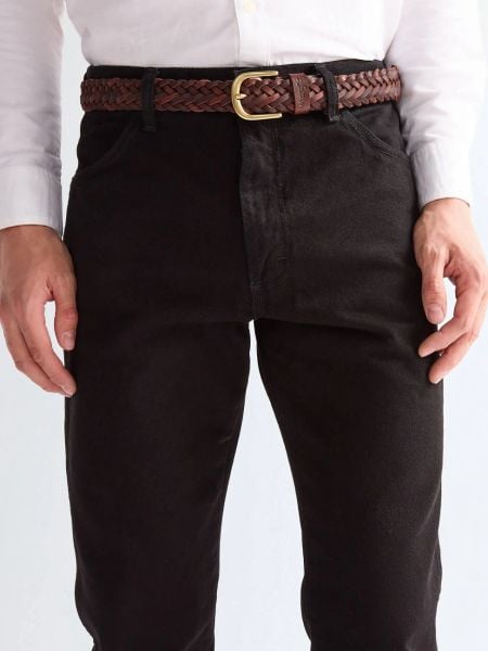 MESKI PASEK WRANGLER BRAIDED BELT BROWN 112378833. Brązowe paski męskie Wrangler, klasyczne. Za 89.99 zł.