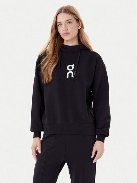 On Bluza Club Hoodie 1WE1004 Czarny Relaxed Fit. Czarne bluzy damskie On, l, bez wzorów, z bawełny, bez ramiączek, bez kaptura. Za 499.99 zł.