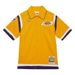 Koszulka strzelecka Los Angeles Lakers Authentic Shaquille O'Neal Shooting 1996/. Żółte bluzki damskie Mitchell & Ness, bez wzorów, sportowe, bez kołnierzyka, bez ramiączek. Za 816.00 zł.