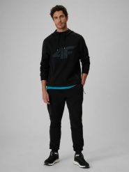 4F Spodnie dresowe joggery męskie - czarne XXL. Czarne spodnie materiałowe męskie 4F, bez wzorów, z dresówki. Za 199.99 zł.