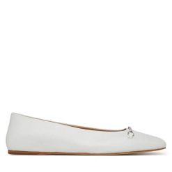 Baleriny MICHAEL Michael Kors. Białe balerinki damskie MICHAEL Michael Kors, bez wzorów, ze lnu, bez obcasa, bez zapięcia. Za 419.99 zł.