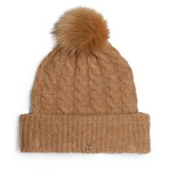 Czapka Tommy Hilfiger. Brązowe czapki damskie Tommy Hilfiger, na zimę, bez wzorów. Za 249.99 zł.