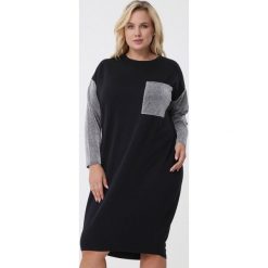 Czarna Sukienka Fenella. Czarne sukienki damskie Born2be, bez wzorów, z dzianiny, bez kołnierzyka, bez ramiączek, midi. Za 69.99 zł.