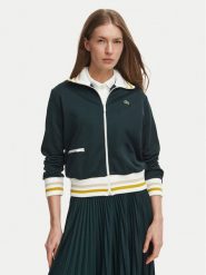 Lacoste Bluza SF5252 Zielony ciemny Regular Fit. Zielone bluzy damskie Lacoste, bez wzorów, z syntetyku, bez ramiączek, bez kaptura. Za 769.99 zł.
