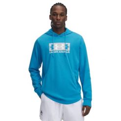 Bluza z kapturem Under Armour Rival Terry Logo. Białe bluzy męskie Under Armour, m, bez wzorów, bez ramiączek, z kapturem. Za 255.30 zł.