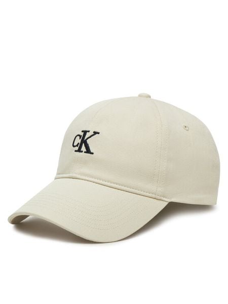 Calvin Klein Jeans Czapka z daszkiem Embroidered Monogram Cap LV04K5024G Biały. Białe czapki damskie Calvin Klein Jeans, bez wzorów, z bawełny. Za 89.99 zł.