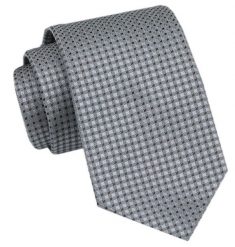 Modny Krawat Męski - Alties - Szary w Mikrowzór. Szare krawaty i muchy Alties, bez wzorów, z tkaniny, eleganckie. Za 49.00 zł.