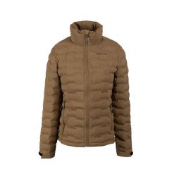 Kurtka primaloft damska Solace. Brązowe kurtki sportowe damskie Bergson, na jesień, bez wzorów, z puchu, bez ramiączek, bez kaptura, trekkingowe, primaloft. W wyprzedaży za 509.00 zł.