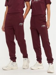 Fila Spodnie dresowe Unisex Bovrup FAU0146 Bordowy Regular Fit. Czerwone spodnie sportowe męskie Fila, m, bez wzorów, z bawełny. Za 159.99 zł.