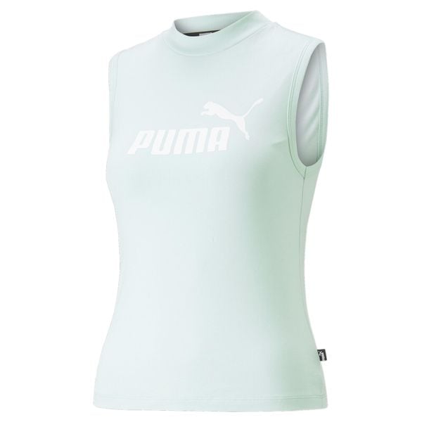 T-shirt damski bez rękawów Puma Slim Logo Tank Kobieta. Zielone t-shirty damskie Puma, m, bez wzorów, sportowe, bez kołnierzyka, bez ramiączek. W wyprzedaży za 92.55 zł.