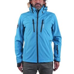 Kurtka softshellowa ze sztucznym futrem Peak Mountain Casada. Niebieskie kurtki sportowe męskie Peak Mountain, na zimę, m, bez wzorów, bez kaptura, narciarskie. W wyprzedaży za 404.00 zł.