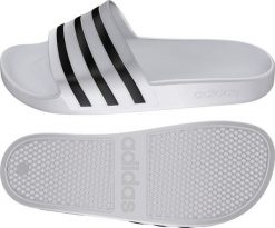 Adidas Klapki damskie Aqua białe r. 42 (F35539). Białe klapki damskie Adidas, bez wzorów, sportowe, bez obcasa, bez zapięcia. Za 106.44 zł.