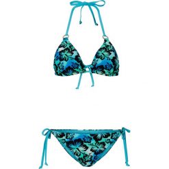 Bikini z trójkątnymi miseczkami (2 części) bonprix niebieski wzorzysty. Niebieskie bikini bonprix, bez wzorów. Za 74.99 zł.