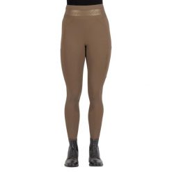 Damskie legginsy jeździeckie z pełną przyczepnością Euro-Star Ares. Brązowe legginsy damskie EURO-STAR, z aplikacjami, z materiału. Za 440.50 zł.