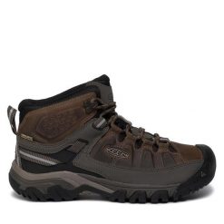 Trekkingi Keen. Brązowe botki męskie Keen, bez wzorów, sportowe, bez obcasa, bez zapięcia. Za 489.99 zł.