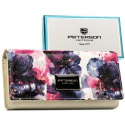 Portfel damski w kwiaty wykonany ze skóry naturalnej i ekologicznej, zamykany zatrzaskiem PTN PX27-PF1 Peterson. Portfele damskie Peterson, ze skóry. Za 124.99 zł.