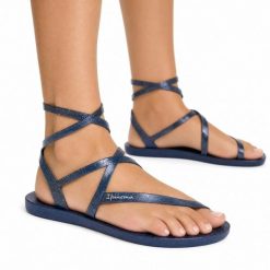 Sandały damskie Ipanema 26533 RENOVA SANDAL FEM. Niebieskie sandały damskie Ipanema, bez wzorów, z materiału, bez obcasa, bez zapięcia. Za 59.00 zł.