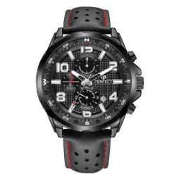 Czarny Zegarek Męski Pasek Duży Solidny Perfect Ch05L. Czarne zegarki męskie bez wzorów. Za 134.99 zł.