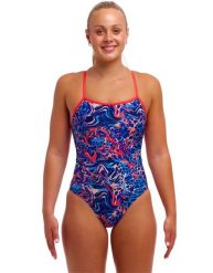 Strój do pływania menstruacyjny FUNKITA Mad Cat - Swim Secure Single Strap. Czarne stroje kąpielowe damskie Funkita, s, bez wzorów, z elastanu. Za 209.99 zł.