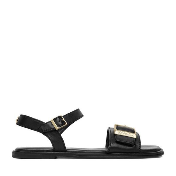 Sandały U.S. Polo Assn. Czarne sandały damskie U.S. Polo Assn., bez wzorów, bez obcasa, na płaskiej podeszwie, bez zapięcia. Za 135.99 zł.