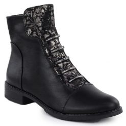 Botki damskie kwiaty czarne w kwiaty Jezzi ASA62-16. Czarne botki damskie Jezzi, bez wzorów, ze skóry ekologicznej, bez obcasa, bez zapięcia. Za 104.00 zł.