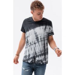 T-shirt męski bawełniany TIE DYE - grafitowy V1. Szare t-shirty męskie Ombre Clothing, l, bez wzorów, z bawełny, bez kołnierzyka, bez ramiączek. W wyprzedaży za 19.99 zł.