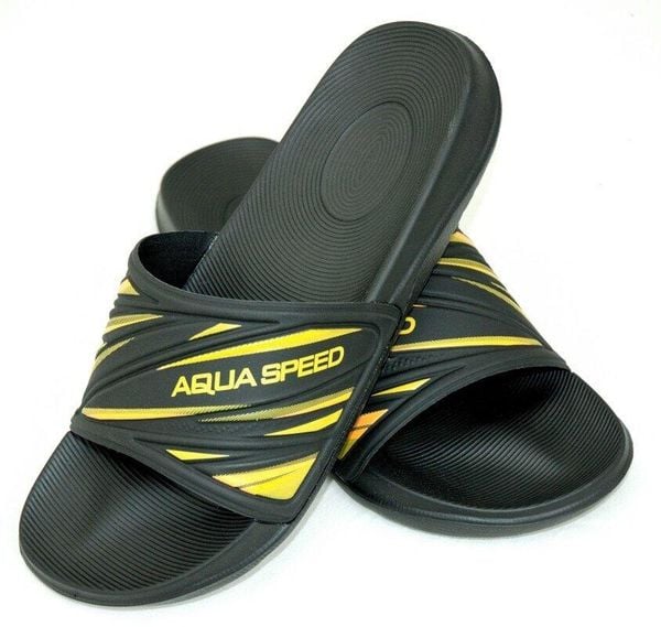 Klapki basenowe męskie Aqua Speed Idaho. Czarne klapki męskie Aqua-Speed, bez wzorów, z materiału, bez zapięcia. Za 57.99 zł.