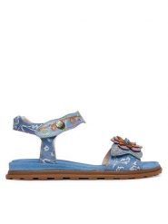 Laura Vita Sandały Brownieo 02 Niebieski. Niebieskie sandały damskie Laura Vita, bez wzorów, ze skóry, bez obcasa, na płaskiej podeszwie, bez zapięcia. Za 379.99 zł.