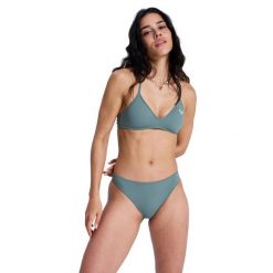 Majtki bikini o średnim kryciu dla Kobiety SOLID ESSENTIALS Zielony. Zielone bikini Roxy, bez wzorów, z elastanu. Za 109.99 zł.